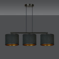 Middelfart lámpara colgante pantallas redondas negras 3x E27