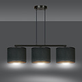 Middelfart lámpara colgante pantallas redondas negras 3x E27