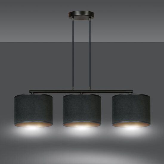 Middelfart lámpara colgante pantallas redondas negras 3x E27