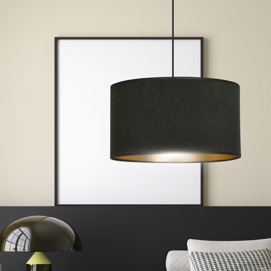 Middelfart hanging lamp black round E27