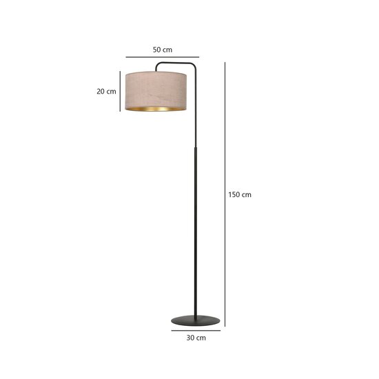 Norddjurs vloerlamp gebogen roze rond 1x E27