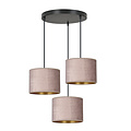 Norddjurs 3 lamps hanglamp roze rond kappen 3x E27