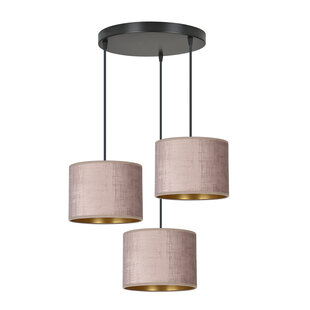 Lampe suspendue Norddjurs 3 lampes abat-jour ronds roses 3x E27