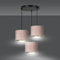 Norddjurs 3 lamps hanglamp roze rond kappen 3x E27