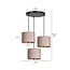 Emibig Norddjurs 3-Lampen-Hängelampe rosa runde Schirme 3x E27 - Ideal für einen Hauch von Farbe in Ihrem Raum