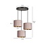 Lampe suspendue Norddjurs 3 lampes abat-jour ronds roses 3x E27