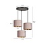 Norddjurs 3 lamp hanging lamp pink round shades 3x E27