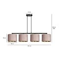 Emibig Emibig Norddjurs belle large lampe suspendue rose ronde 4x E27 - Éclairage idéal pour chaque espace