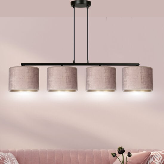 Emibig Emibig Norddjurs belle large lampe suspendue rose ronde 4x E27 - Éclairage idéal pour chaque espace