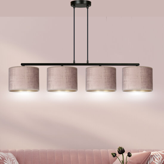 Norddjurs mooie brede hanglamp roze rond 4x E27