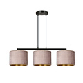 Lampe à suspension Norddjurs abat-jour rond rose 3x E27