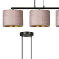 Lampe à suspension Norddjurs abat-jour rond rose 3x E27