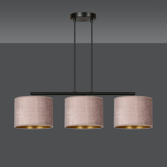 Lampe à suspension Norddjurs abat-jour rond rose 3x E27