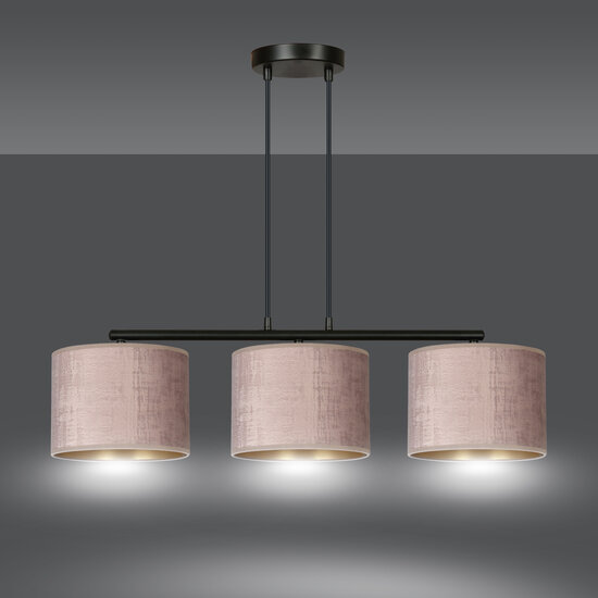 Norddjurs hanglamp roze rond kappen 3x E27