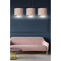 Lampe à suspension Norddjurs abat-jour rond rose 3x E27