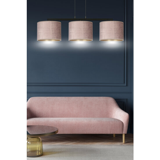 Norddjurs hanglamp roze rond kappen 3x E27