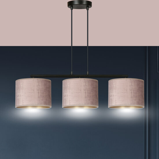 Emibig Emibig Norddjurs hanglamp roze rond kappen 3x E27 - Creëer een gezellige sfeer in uw huis
