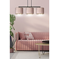Lampe à suspension Norddjurs abat-jour rond rose 3x E27
