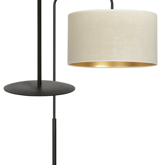 Jammerbugt floor lamp curved beige round 1x E27