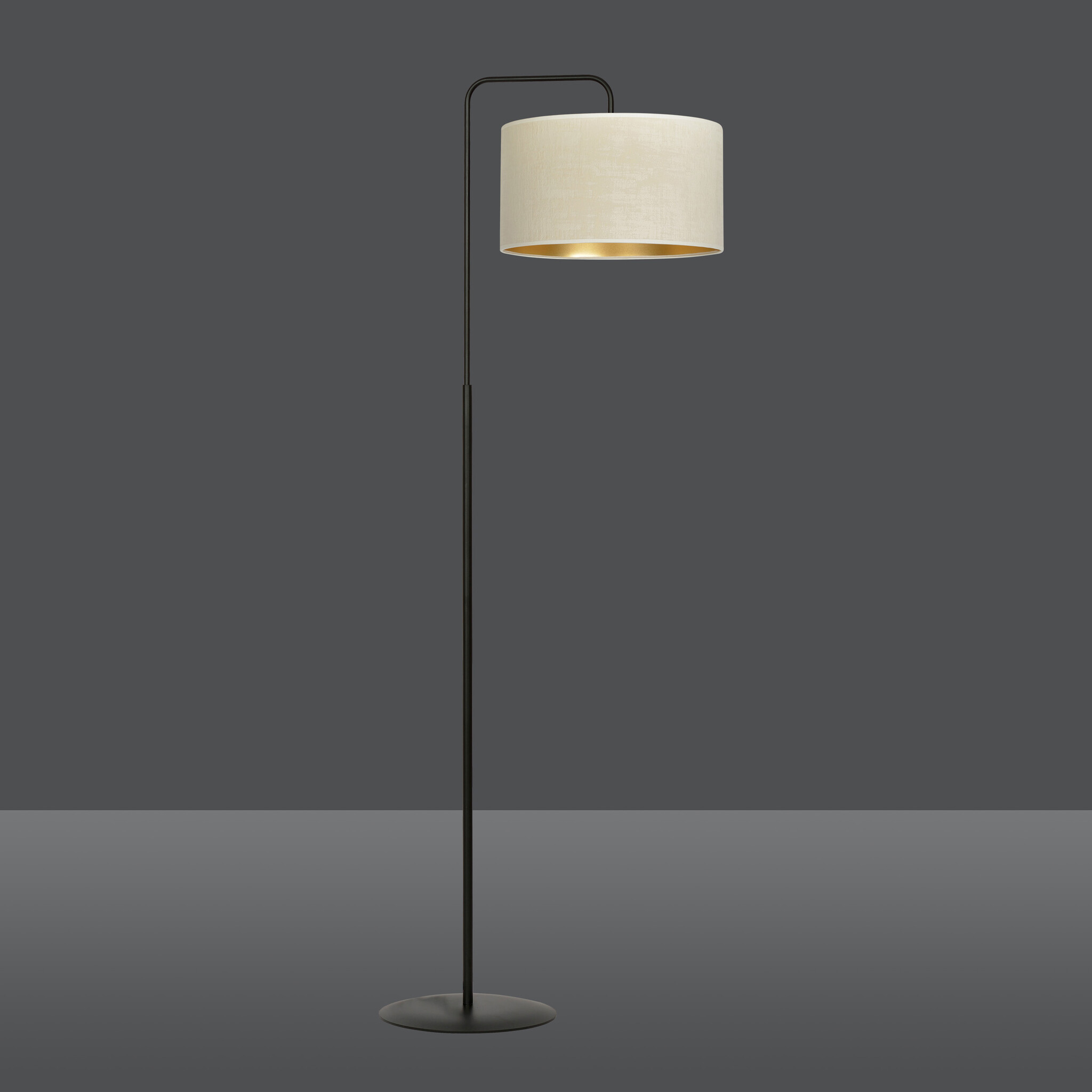 Jammerbugt floor lamp curved beige round 1x E27 Myplanetled