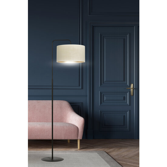Lampadaire Jammerbugt courbé beige rond 1x E27