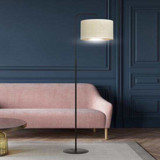 Jammerbugt floor lamp curved beige round 1x E27