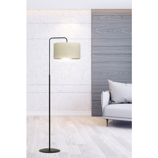 Jammerbugt floor lamp curved beige round 1x E27