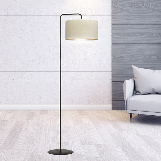 Lampadaire Jammerbugt courbé beige rond 1x E27