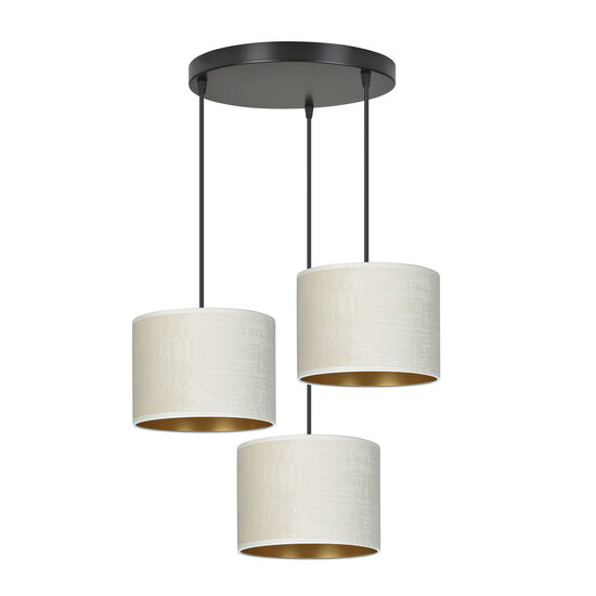Emibig Emibig Jammerbugt 3-flammige Hängeleuchte, beige, runde Schirme, 3x E27 - Ideales Licht für jeden Raum