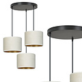 Jammerbugt 3 lamp hanging lamp beige round shades 3x E27