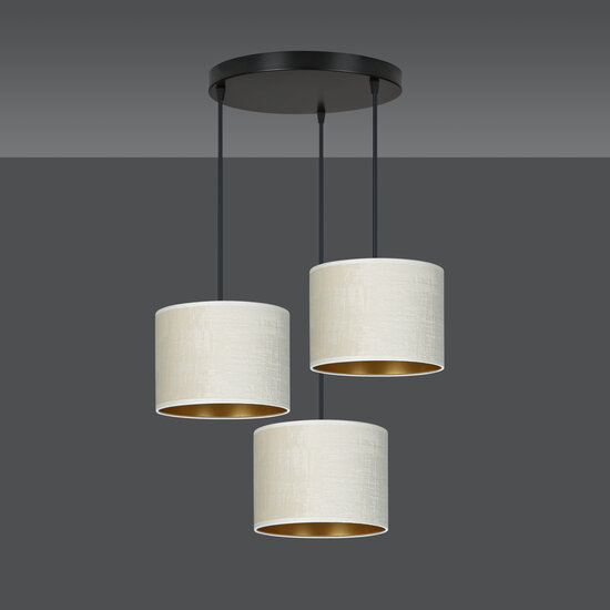Jammerbugt 3 lamps hanglamp beige rond kappen 3x E27