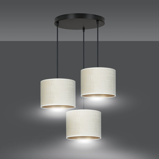 Jammerbugt 3 lamp hanging lamp beige round shades 3x E27