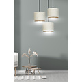 Jammerbugt 3 lampes suspension beige abat-jour ronds 3x E27