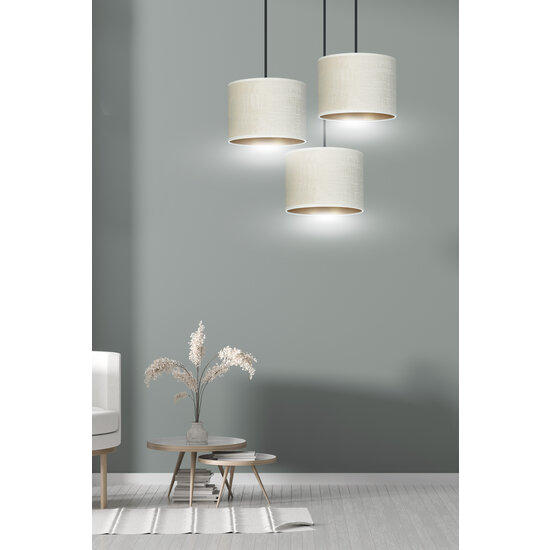 Emibig Emibig Jammerbugt 3 lamps hanglamp beige rond kappen 3x E27 - Perfecte verlichting voor elke ruimte