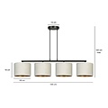 Emibig Emibig Jammerbugt mooie brede hanglamp beige rond 4x E27 - Perfecte verlichting voor elke woonkamer