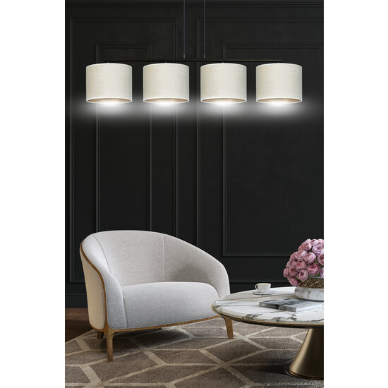 Jammerbugt mooie brede hanglamp beige rond 4x E27