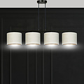 Jammerbugt mooie brede hanglamp beige rond 4x E27