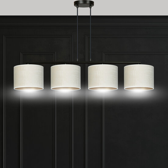 Jammerbugt mooie brede hanglamp beige rond 4x E27