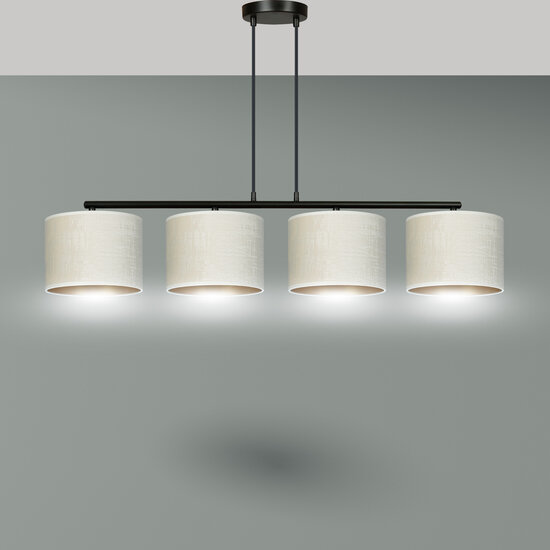 Jammerbugt mooie brede hanglamp beige rond 4x E27