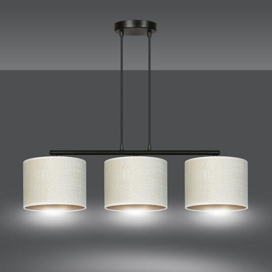 Jammerbugt hanglamp beige rond kappen 3x E27