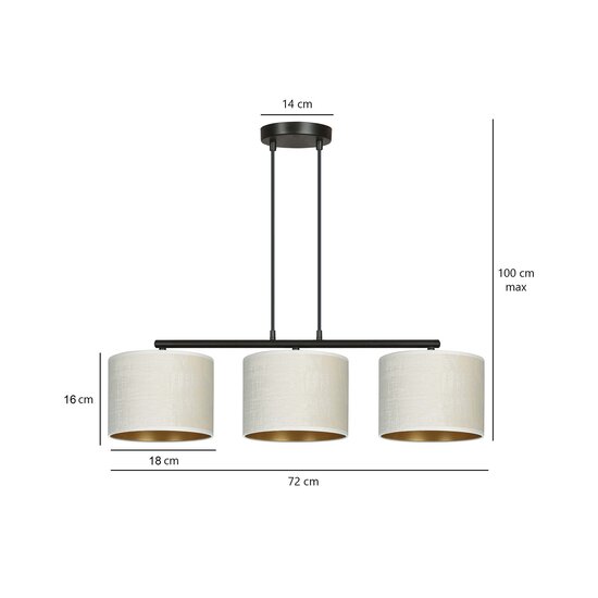 Emibig Emibig Jammerbugt hanglamp beige rond kappen 3x E27 - Creëer een gezellige sfeer in uw huis