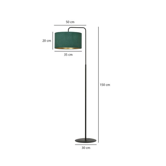 Emibig Emibig Lampe sur pied Fredensborg courbée verte ronde 1x E27 - Un élément central éblouissant pour votre espace de vie