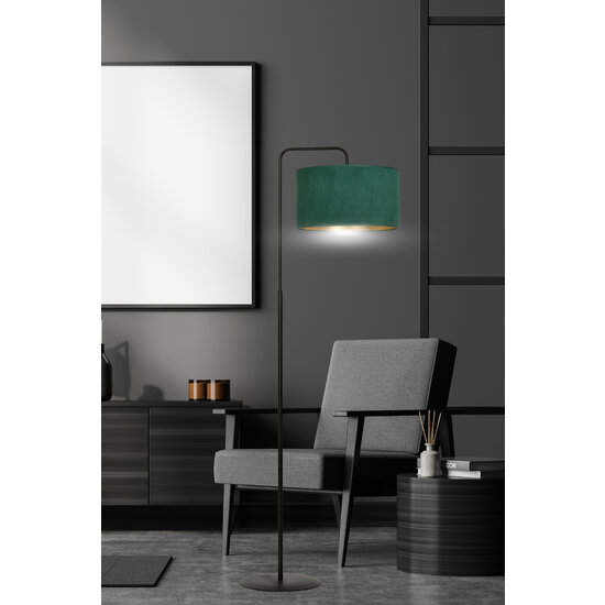 Lampadaire Fredensborg courbé vert rond 1x E27