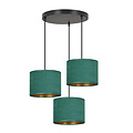 Fredensborg 3 lampes suspension abat-jour rond vert 3x E27