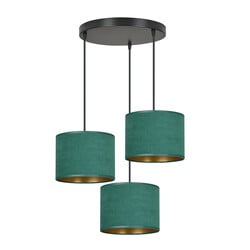 Emibig Fredensborg lámpara colgante 3 lámparas verde pantallas redondas 3x E27