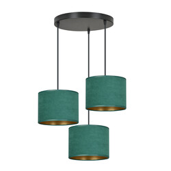 Fredensborg 3 lamp hanging lamp green round shades 3x E27