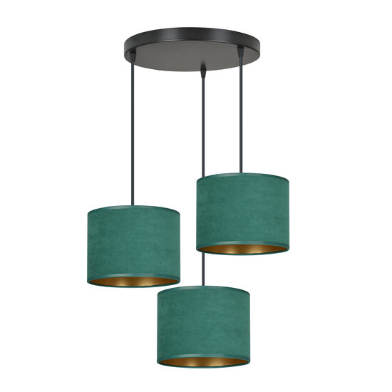Emibig Emibig Fredensborg lámpara colgante 3 lámparas verde pantallas redondas 3x E27 - Ideal para una iluminación elegante y atmosférica en cualquier espacio