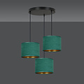 Emibig Emibig Fredensborg 3 lampes suspension vert abat-jours ronds 3x E27 - Idéal pour un éclairage élégant et atmosphérique dans n'importe quel espace