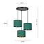 Emibig Emibig Fredensborg lámpara colgante 3 lámparas verde pantallas redondas 3x E27 - Ideal para una iluminación elegante y atmosférica en cualquier espacio