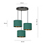 Fredensborg 3 lamp hanging lamp green round shades 3x E27